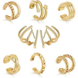 Gold Helix Earrings-8 Sets